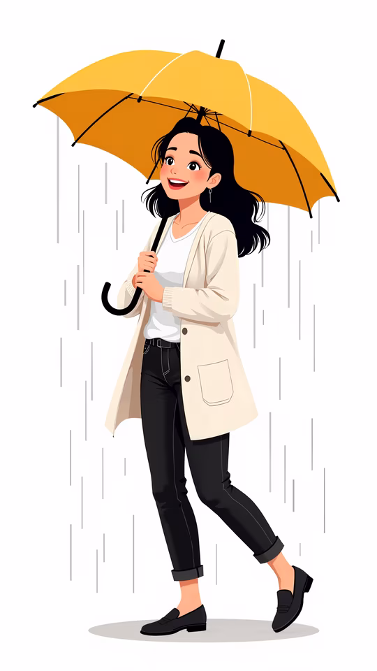 Woman with Yellow Umbrella