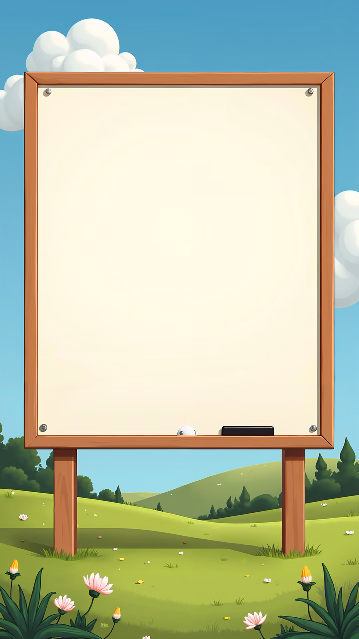 Blank wooden signboard amidst tranquil pastoral scenery