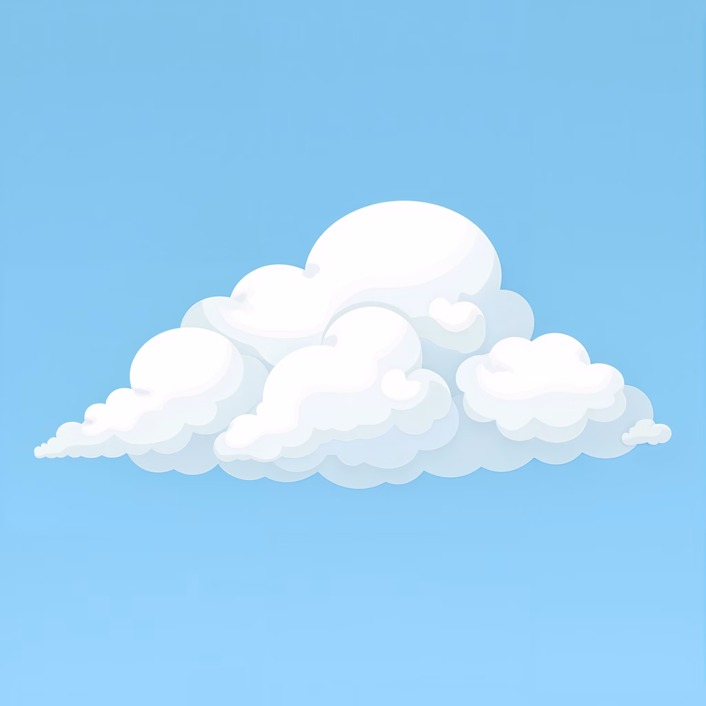 Simple, fluffy clouds in a light blue sky, perfect for children's art.
