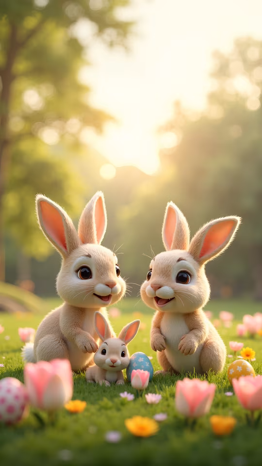 Cartoon Easter Bunnies