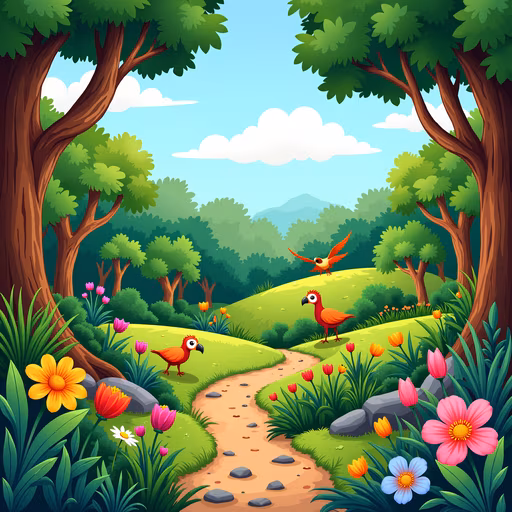 Cartoon Forest Path