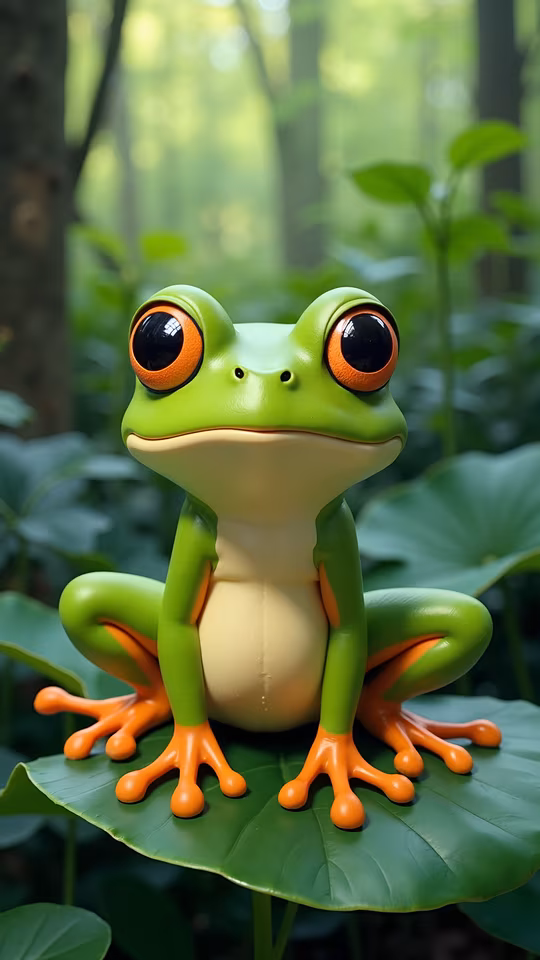 Cartoon Frog in the Forest