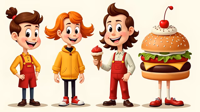 Cartoon Kids and Treats