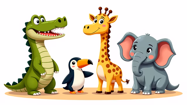 Cartoon Safari Friends