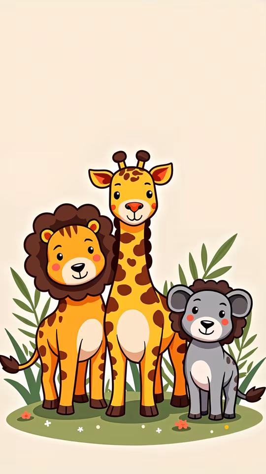 Cartoon Safari Friends