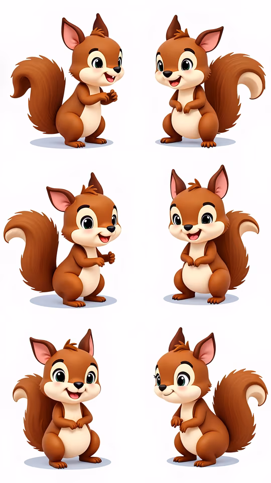 Cartoon Squirrel Characters