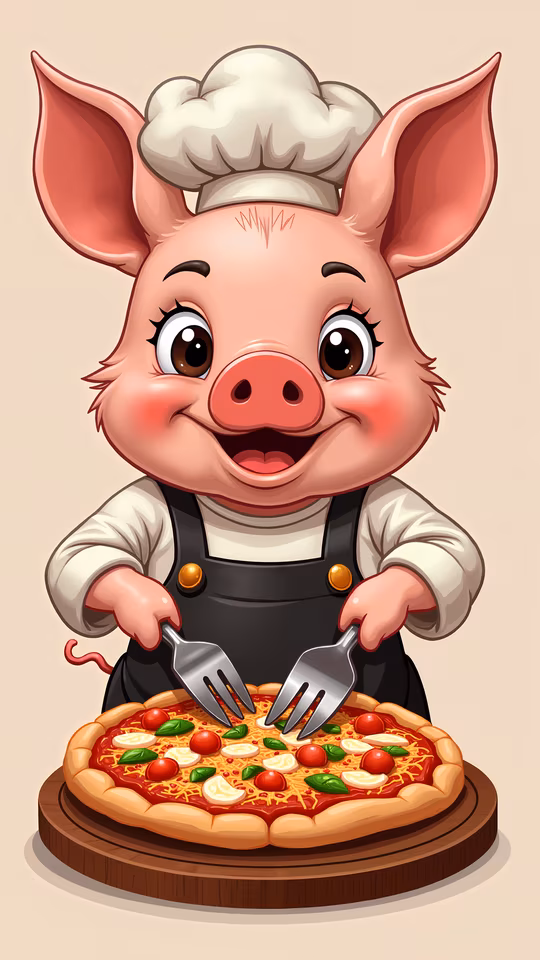 Chef Pig Illustration