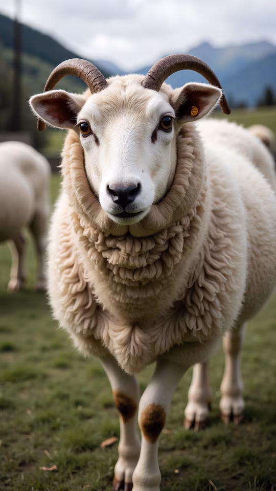 Curly Sheep Portrait
