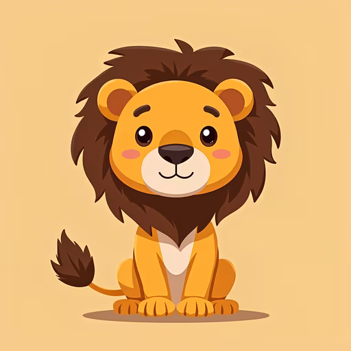 Cute Cartoon Lion