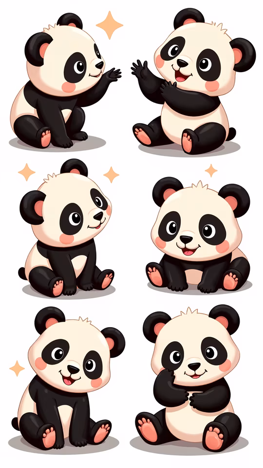 Cute Panda Illustrations