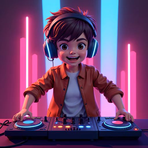 DJ Kid in Neon Lights