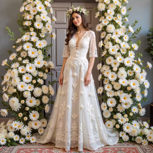 Elegant Bride in White Dress
