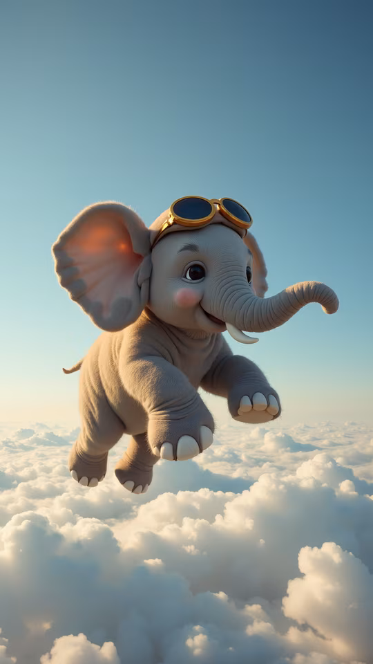 Flying Elephant Cartoon