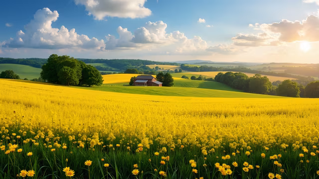 Golden Fields Illustration