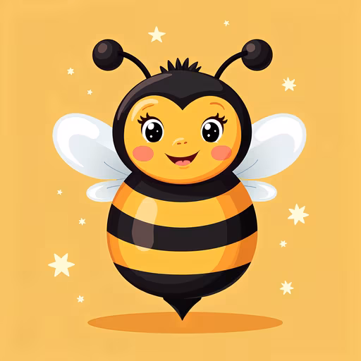 Happy Bee Illustration