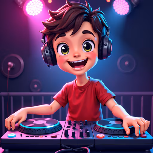 Happy DJ Illustration