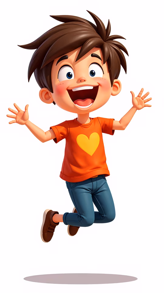 Happy Jumping Kid Illustration