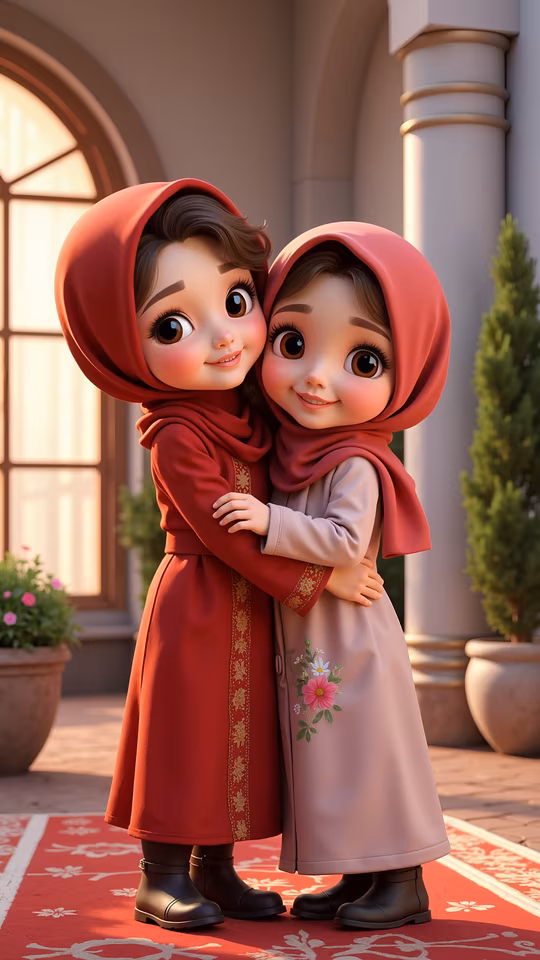 Hugging Sisters