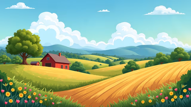 Idyllic Countryside Illustration