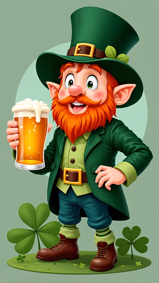 Leprechaun Holding Beer