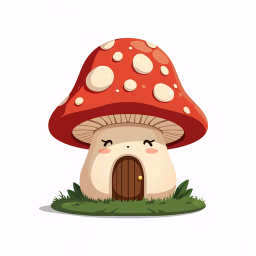 Mushroom House Illustration