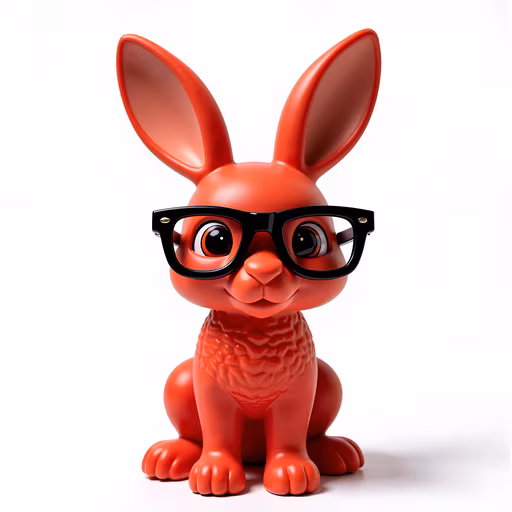 Red Rabbit with Glasses