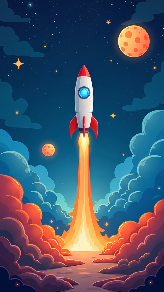 Rocket Launch Illustration
