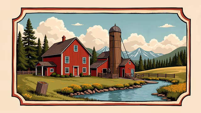 Rustic Farm Illustration