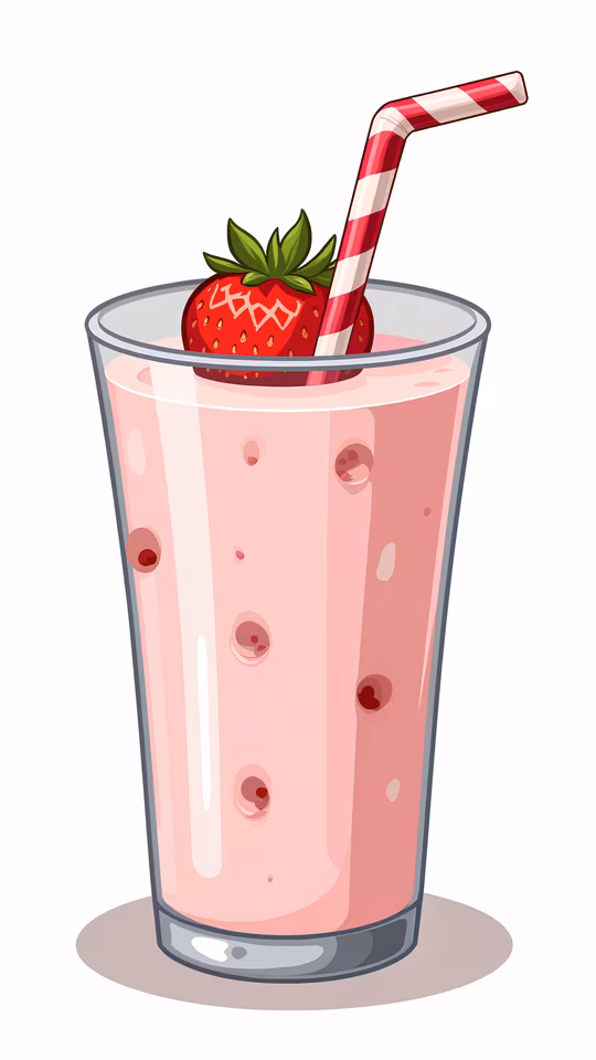 Strawberry Milkshake Illustration