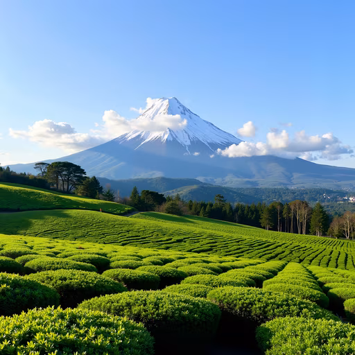 Tea Fields Beneath Mount Fuji