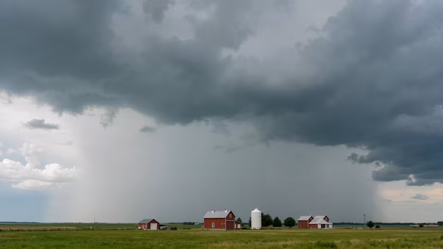 Thunderstorm Over Red Barns