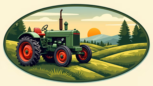 Vintage Tractor Illustration