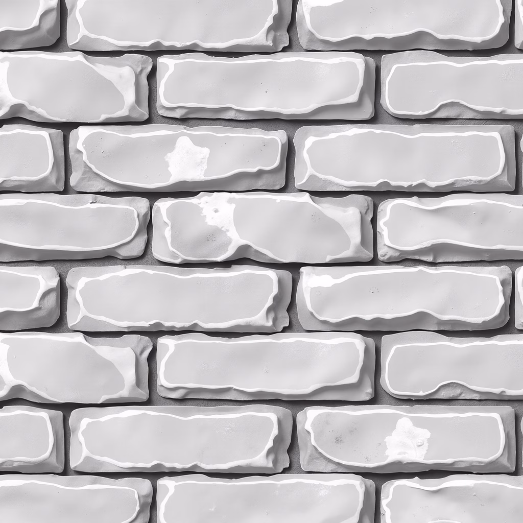 Monochrome brick wall illustration emphasizing texture and detail.