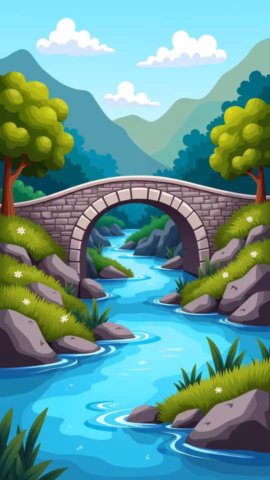 Bridge Over Flowing River