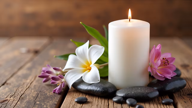 Candle and Flowers