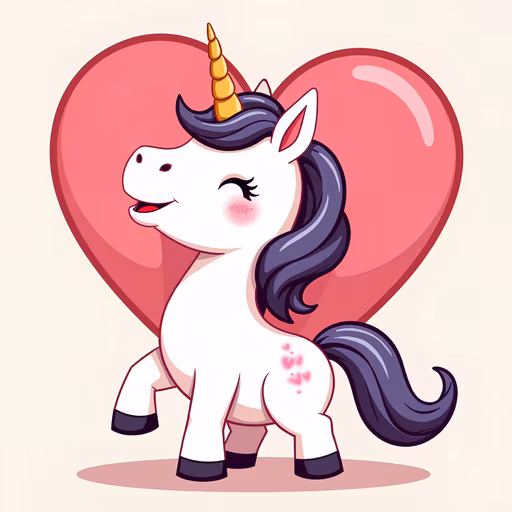 Cartoon Unicorn Heart
