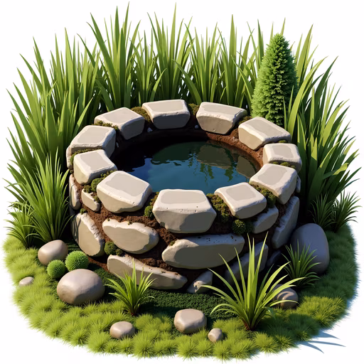 Circular Garden Pond