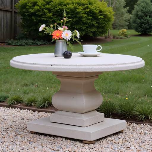 Concrete Table with Flowers