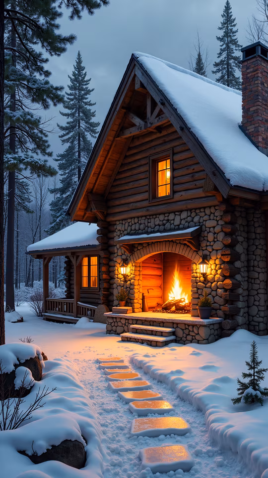 Cozy Cabin in Winter