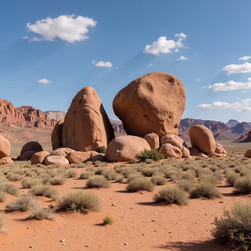 Desert Landscape with Red Rocks