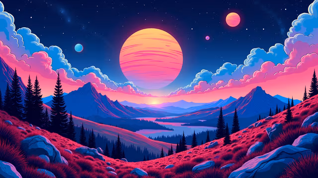 Futuristic Landscape Illustration