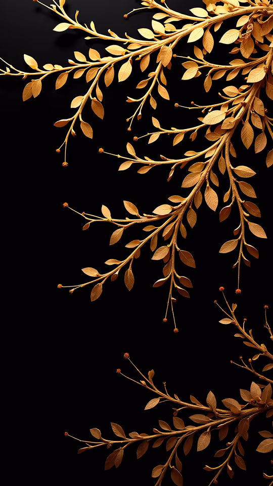 Golden Branches Against Black