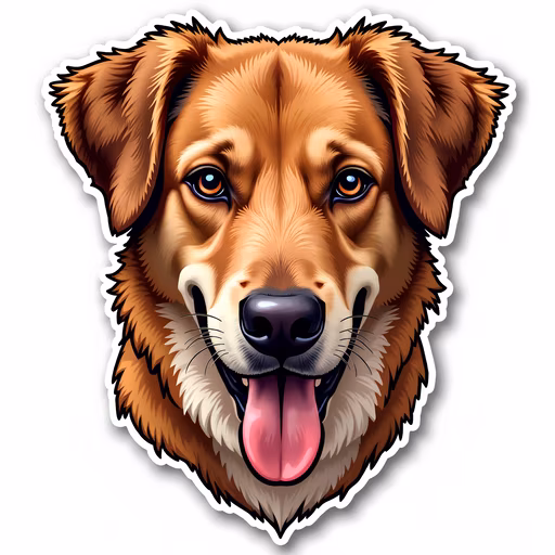 Happy Golden Retriever Illustration