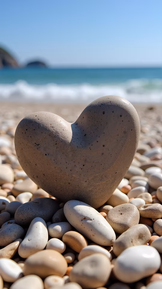 Heart Stone on Beach