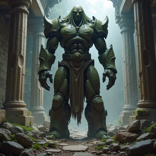 Mighty Warrior in Ancient Ruins
