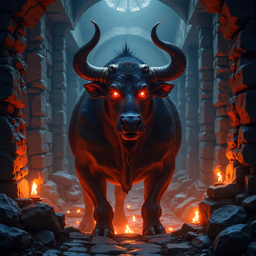Mystical Bull Illustration