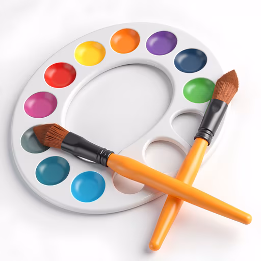 Paint Palette and Brushes