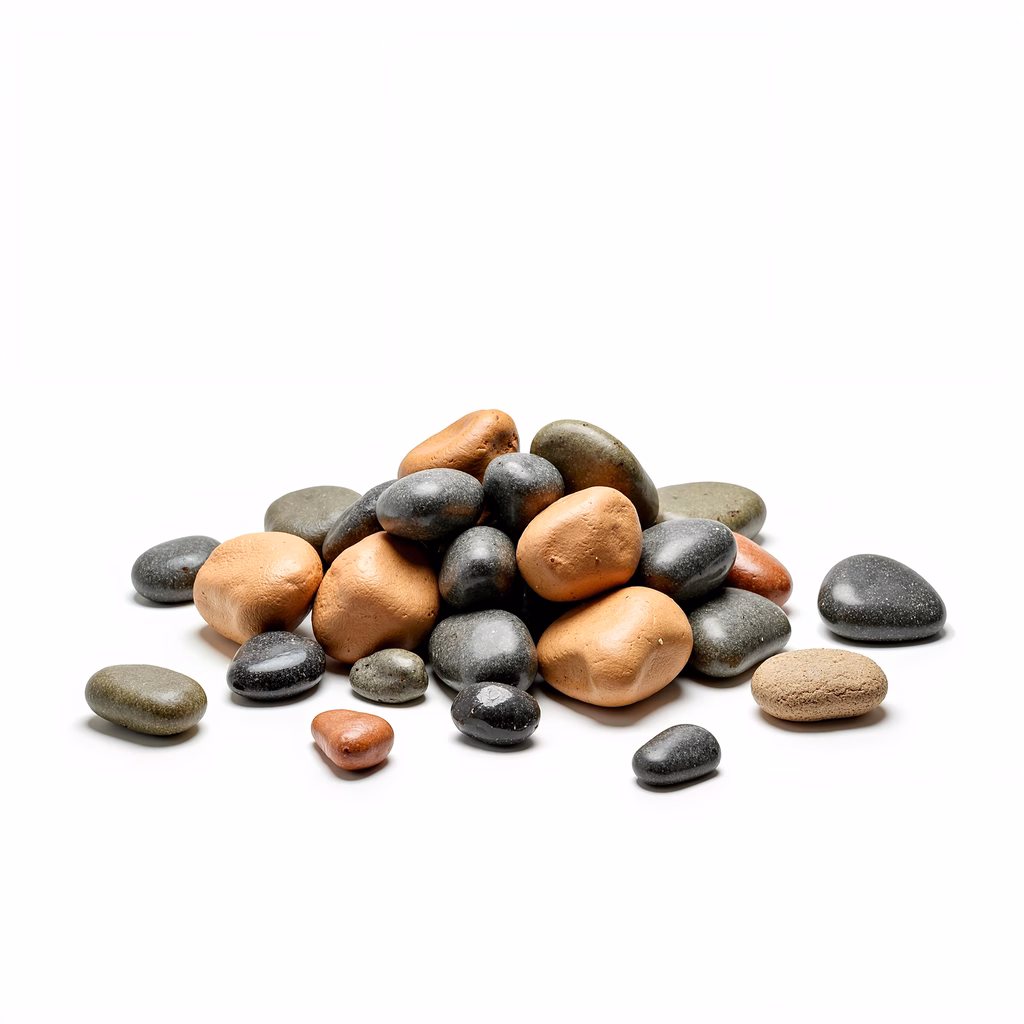 Natural stones on a white background