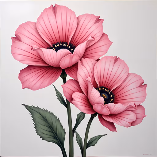 Pink Poppy Illustration