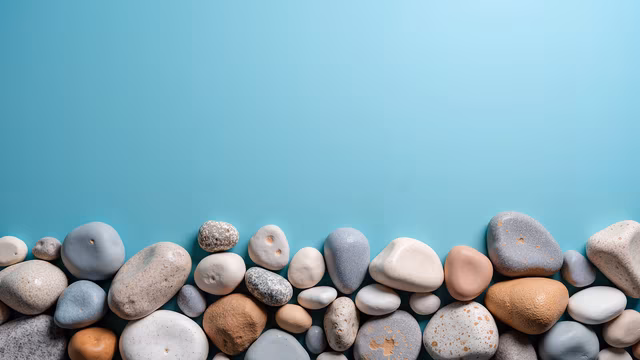 Rocks on Blue